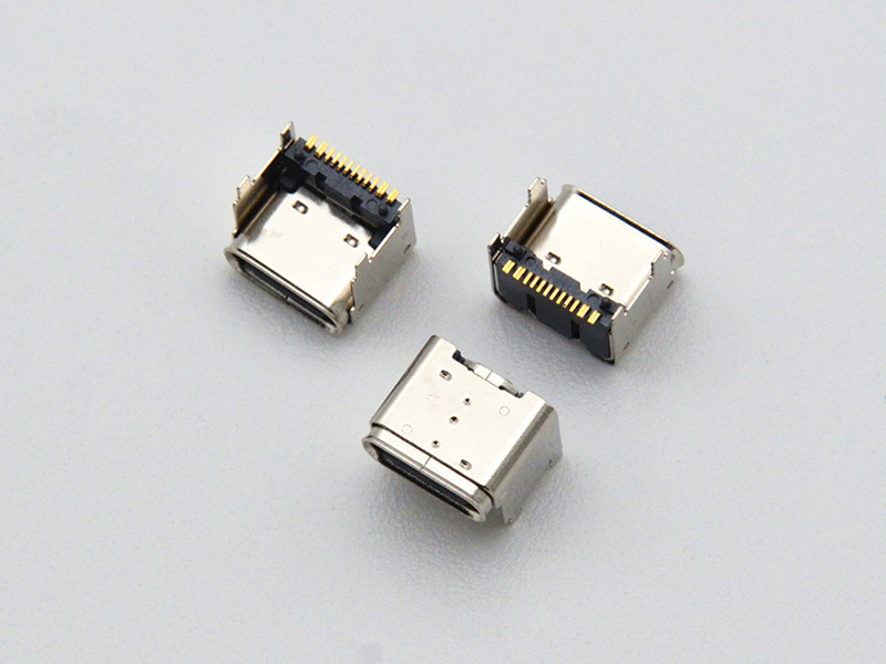 Type-C 16-pin female socket, board-mounted with a 3.0mm standoff height, 8.0mm length, and 4.58mm pitch